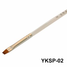 Кисть для геля скошенная № 2 прозрачная ручка YKSP-02